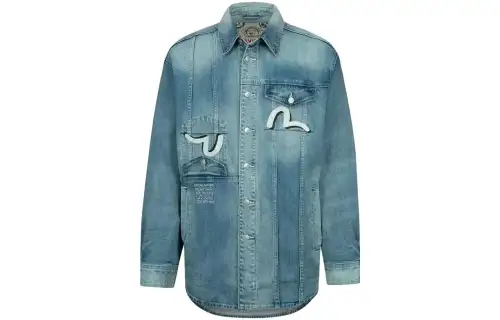Evisu patchwork denim jacket