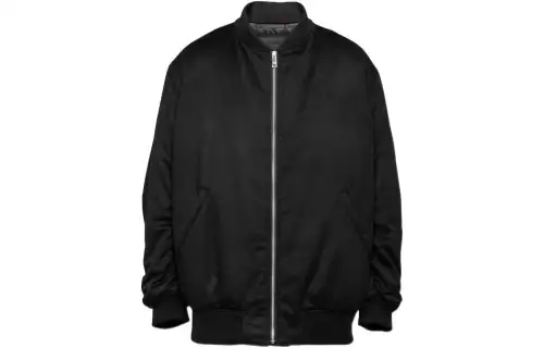 PRADA Jackets Men's Black Crew Neck Moderate Other