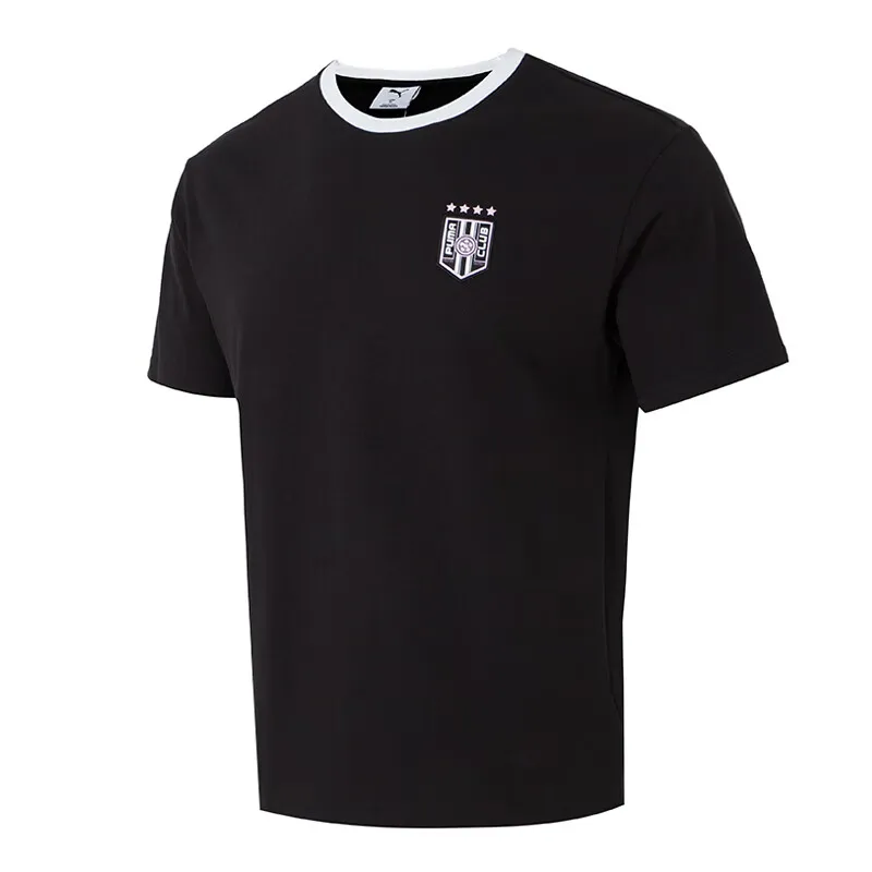 PUMA T-Shirts Unisex Black Crew Neck Moderate Straight Fit