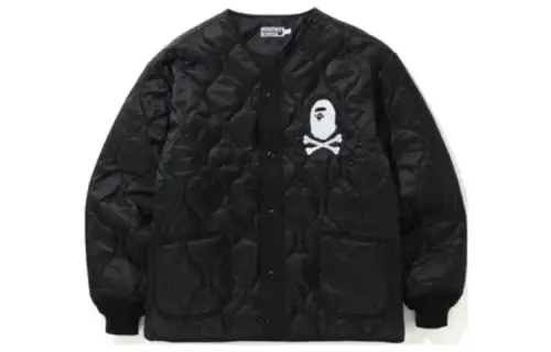 A BATHING APE Bape Jackets Men's Black V Neck Moderate Straight Fit