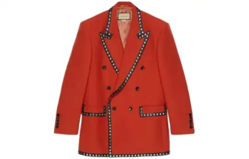 GUCCI Jackets Men's Orange Suit Collar Moderate Other