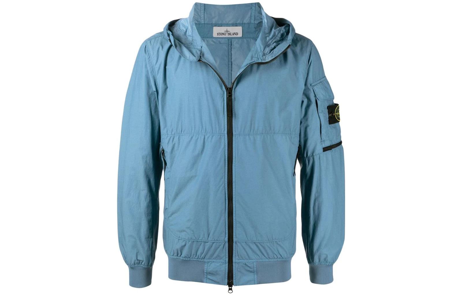 STONE ISLAND Compass Patch Zip Up Hooded Jacket