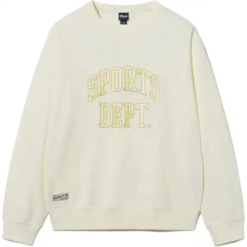 FILA Sweatshirts Unisex Beige Crew Neck Moderate