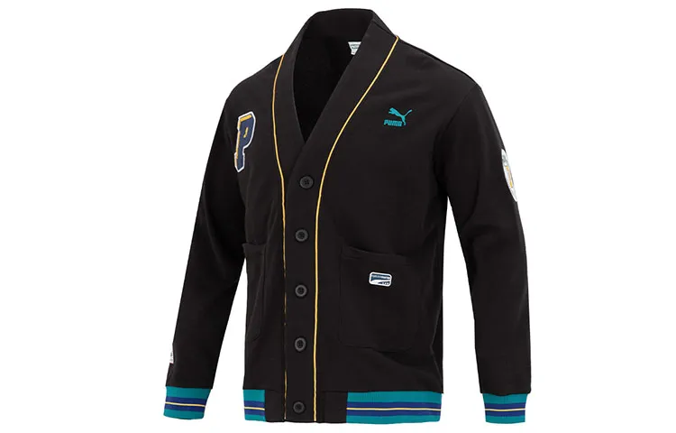 PUMA Team Badge V Neck Jacket Tr Jacket Unisex Black