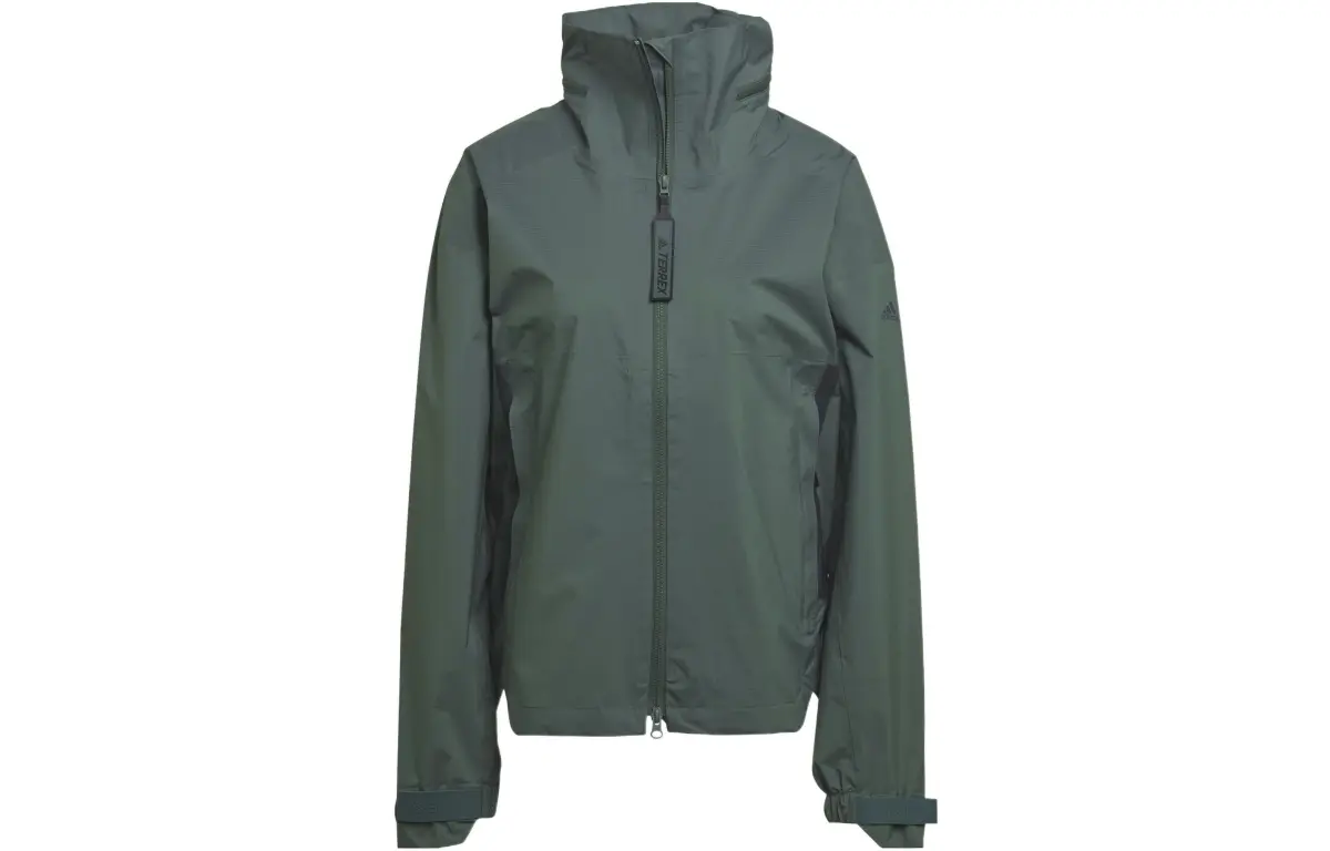 Adidas Jackets Unisex Green Hooded (Non-detachable) Moderate Straight Fit