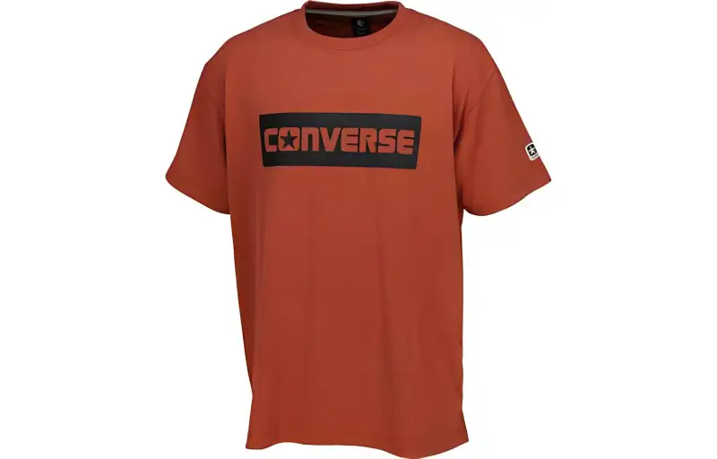 Converse T Shirts Men's Red Crew Neck Moderate Straight Fit