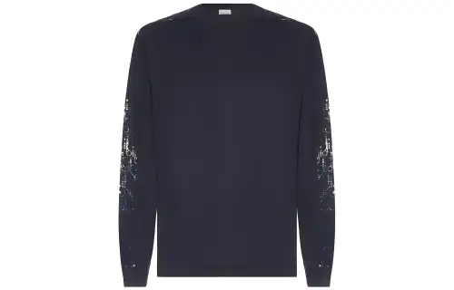 DIOR Quarterly New Products Sweatshirts Men's Black Crew Neck Moderate Regular