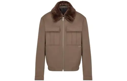 DIOR Jackets Men's Brown Lapel Moderate Other