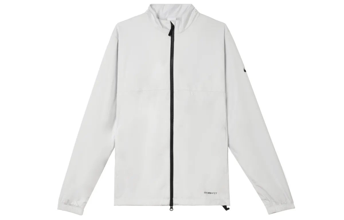 Nike Jackets Men's White Stand Collar Moderate Straight Fit
