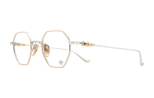 Chrome Hearts Titanium Alloy Irregular Shape Eyeglass Frames Unisex Gold