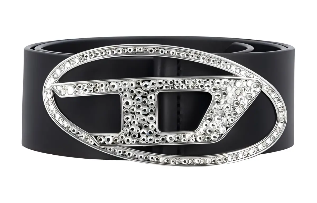 DIESEL Leather Belts Women's Black Width 5cm