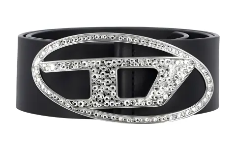 DIESEL Leather Belts Women's Black Width 5cm