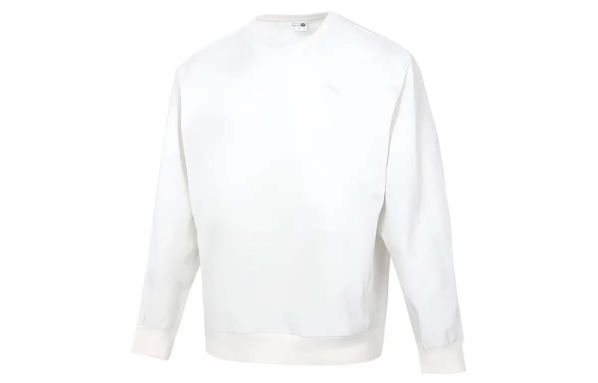 PUMA Sweatshirts Men's White Crew Neck Moderate Regular