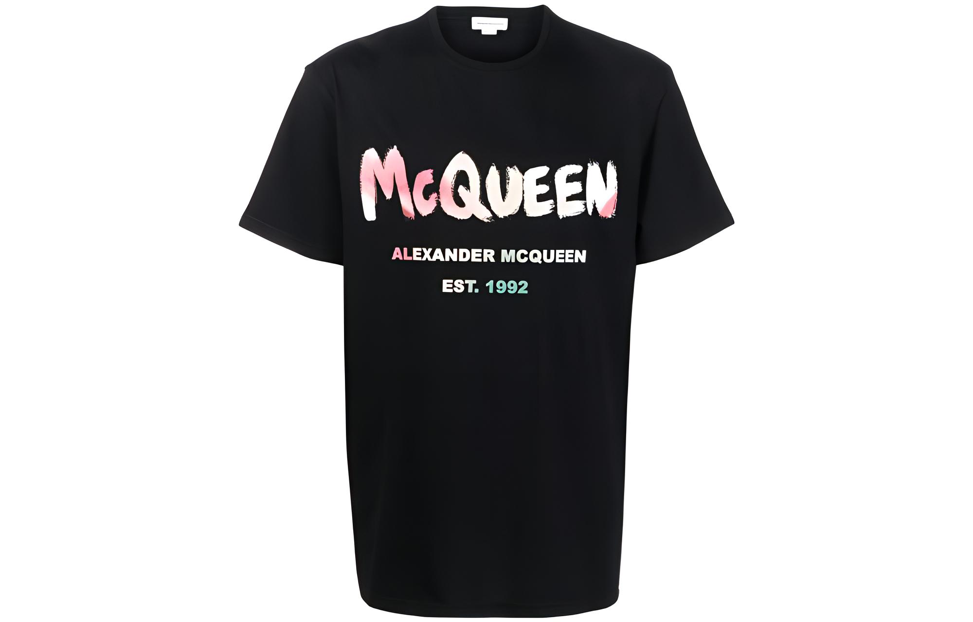 Мужская футболка Alexander McQueen SS23 (черная)