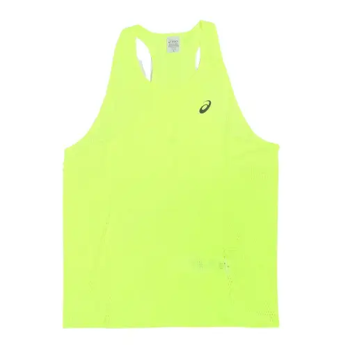 ASICS Tank Tops Men's Yellow Crew Neck Moderate Racerback