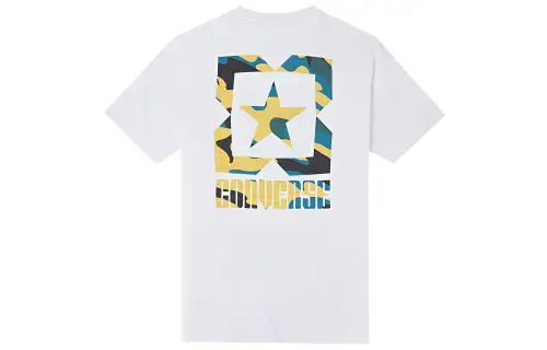 Converse T Shirts Men's White Crew Neck Moderate Straight Fit