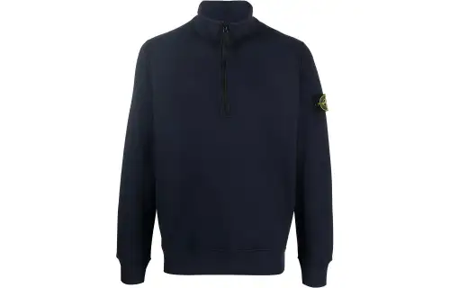 STONE ISLAND Sweatshirts Men's Dark Blue Stand Collar Moderate