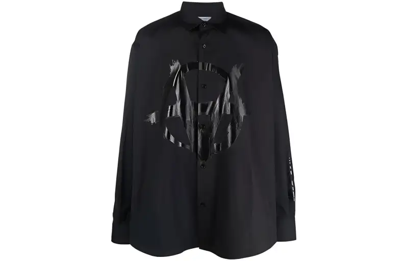 Vetements Shirts Unisex Black Square Collar Moderate Other