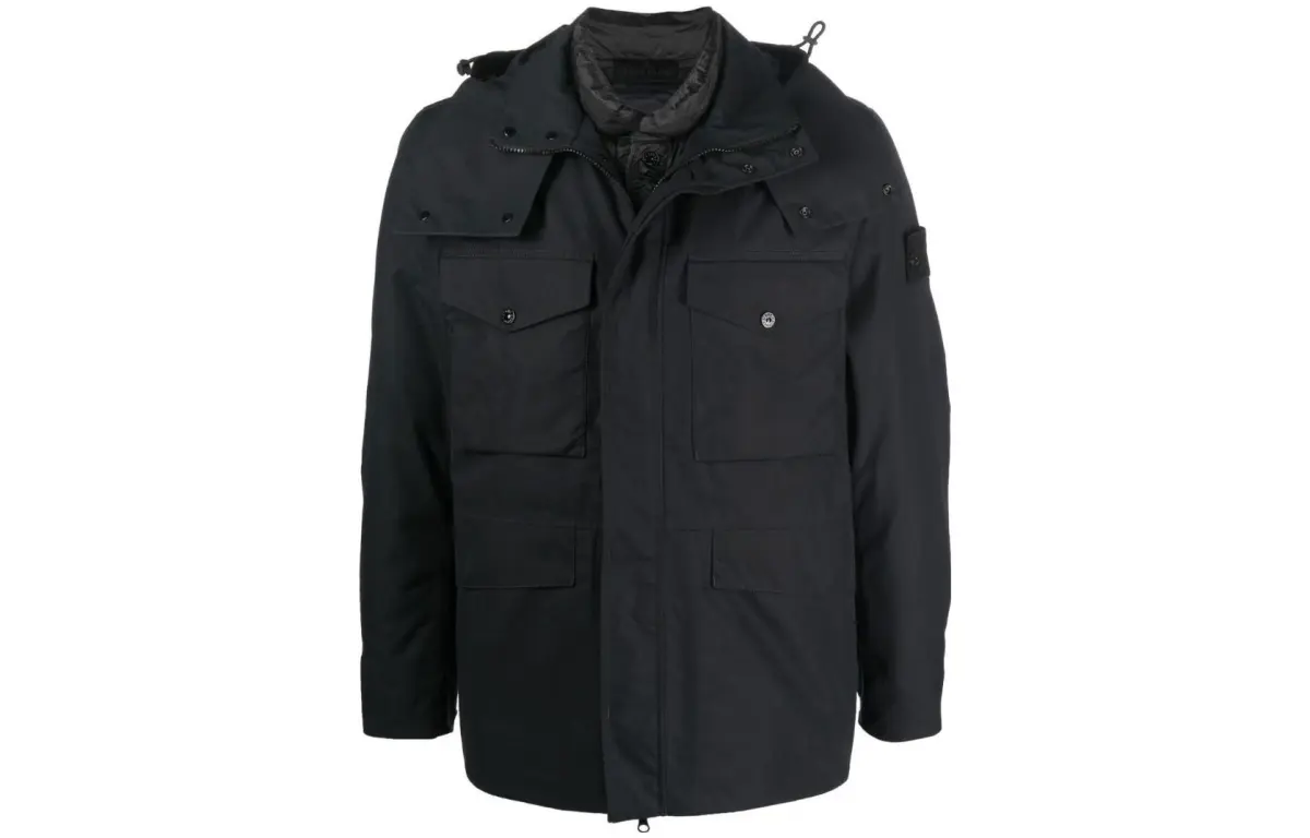 STONE ISLAND Jackets Unisex Black Lapel Moderate Other