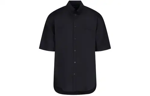 Balenciaga Shirts Men's Black Lapel Moderate Shirt