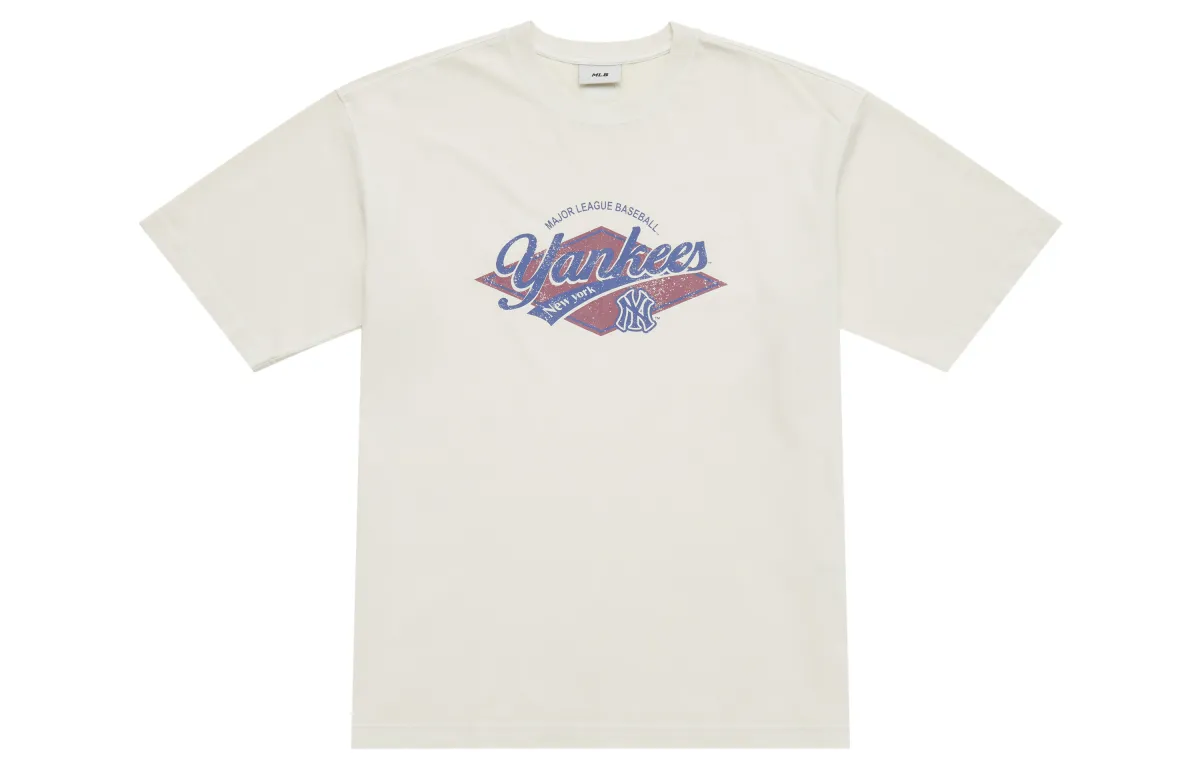 MLB Preppy Style Collection New York Yankees SS25 T Shirt Unisex Deep Ivory