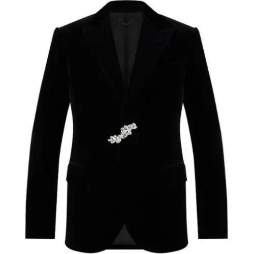 LOUIS VUITTON New Quarterly Products Of LV Jackets Men's Black Suit Collar Moderate Other