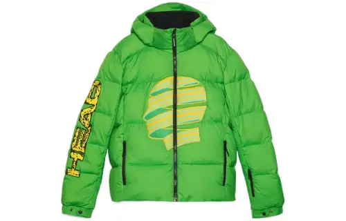 GUCCI Jackets Men's Green Hooded Moderate