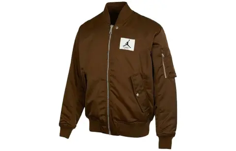 Jordan Jackets Men's Brown Baseball Collar Moderate Pilot