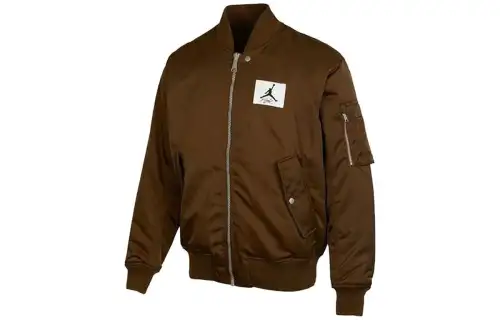 Jordan Jackets Men's Brown Baseball Collar Moderate Pilot