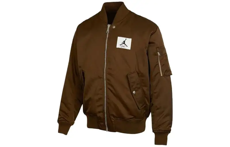 Jordan Jackets Men's Brown Baseball Collar Moderate Pilot
