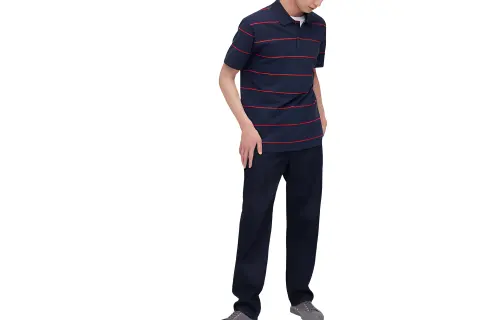 UNIQLO Polo Shirts Men's Navy Blue Polo Collar Moderate Straight Fit
