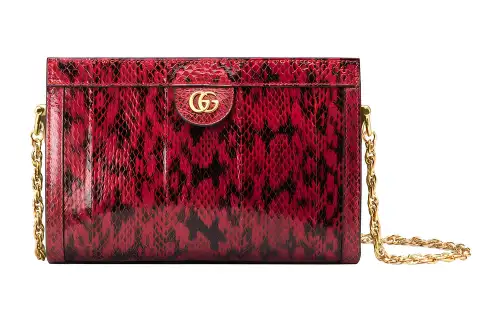 GUCCI Ophidia Python Skin Crossbody Bag, Shoulder Bag Small Women's Red
