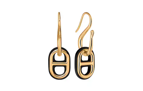 HERMES Earrings Women's Black