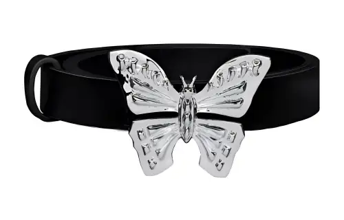 DIOR Butterfly Clasp Ring Women's Black Width 2CM