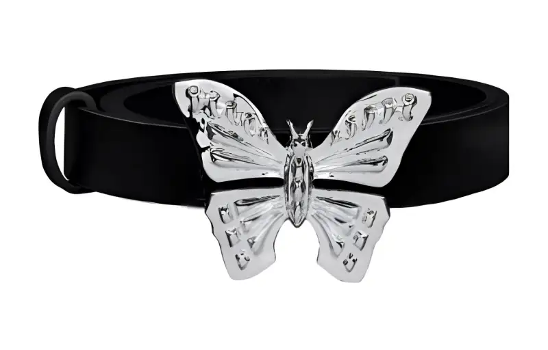 DIOR Butterfly Clasp Ring Women's Black Width 2CM