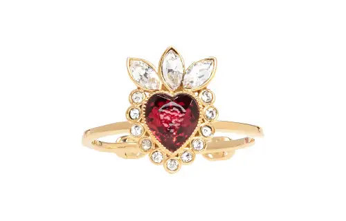 GUCCI Zircon Metal Rings Unisex Yellow