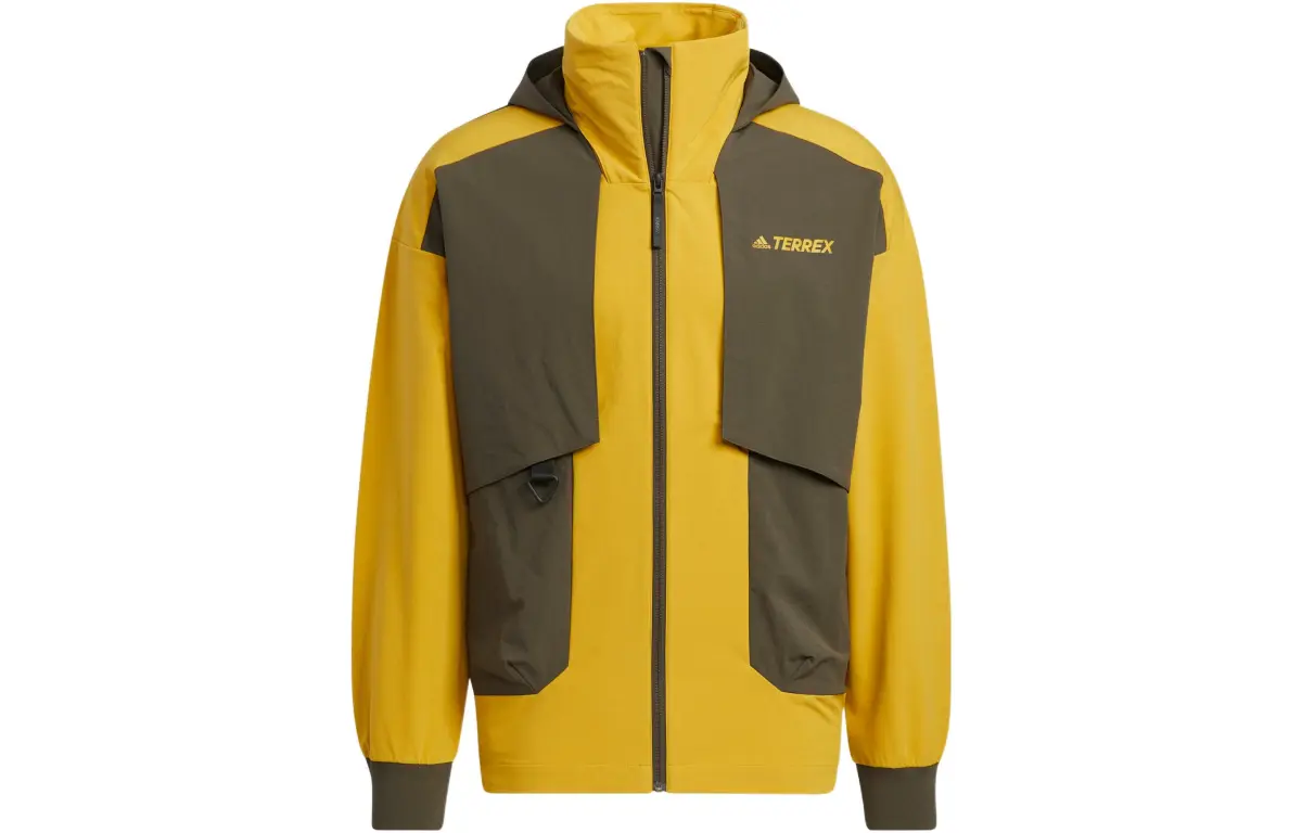 Adidas Jackets Unisex Yellow Stand Collar Moderate Workwear
