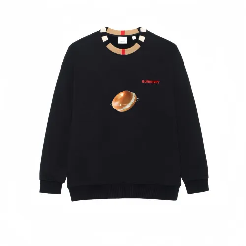 Burberry Multicolor Letter Embroidery Crew Neck Long Sleeved Sweatshirt Unisex Black