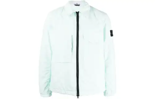 STONE ISLAND Jackets Men's Light Blue Lapel Moderate Other