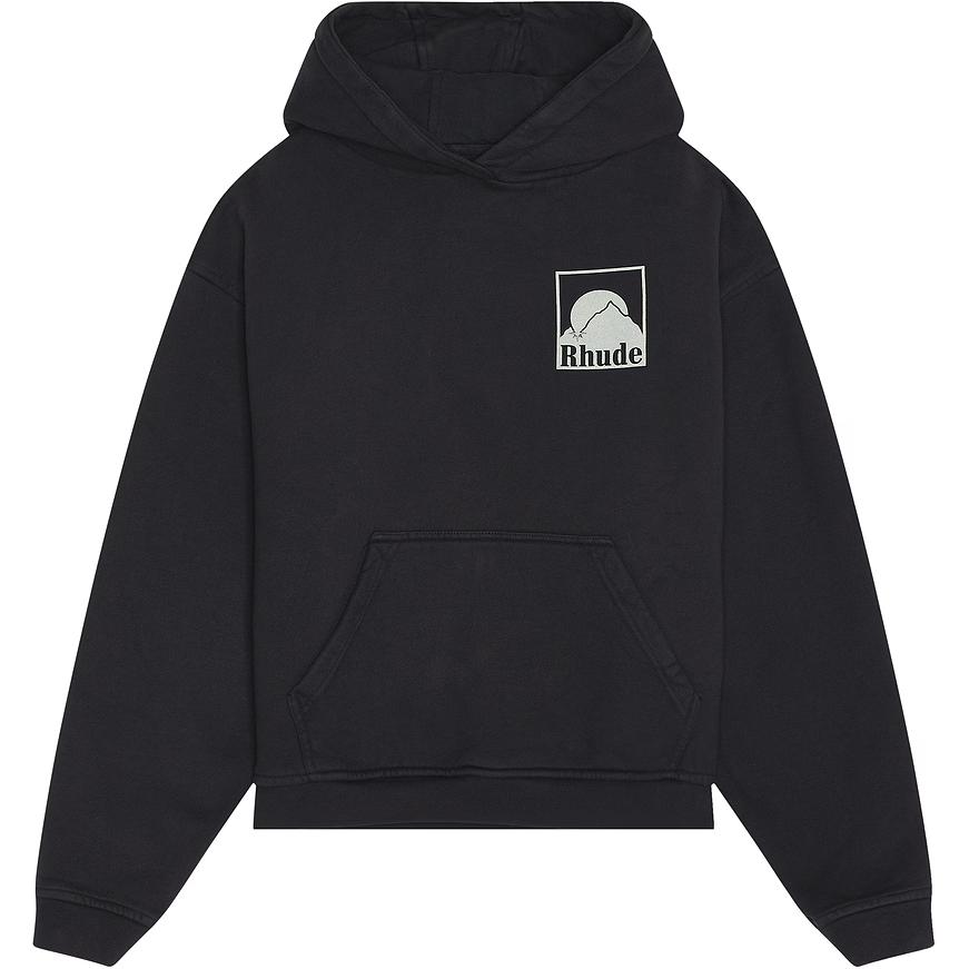 Мужское худи RHUDE Printed Hooded Sweatshirt (черное)
