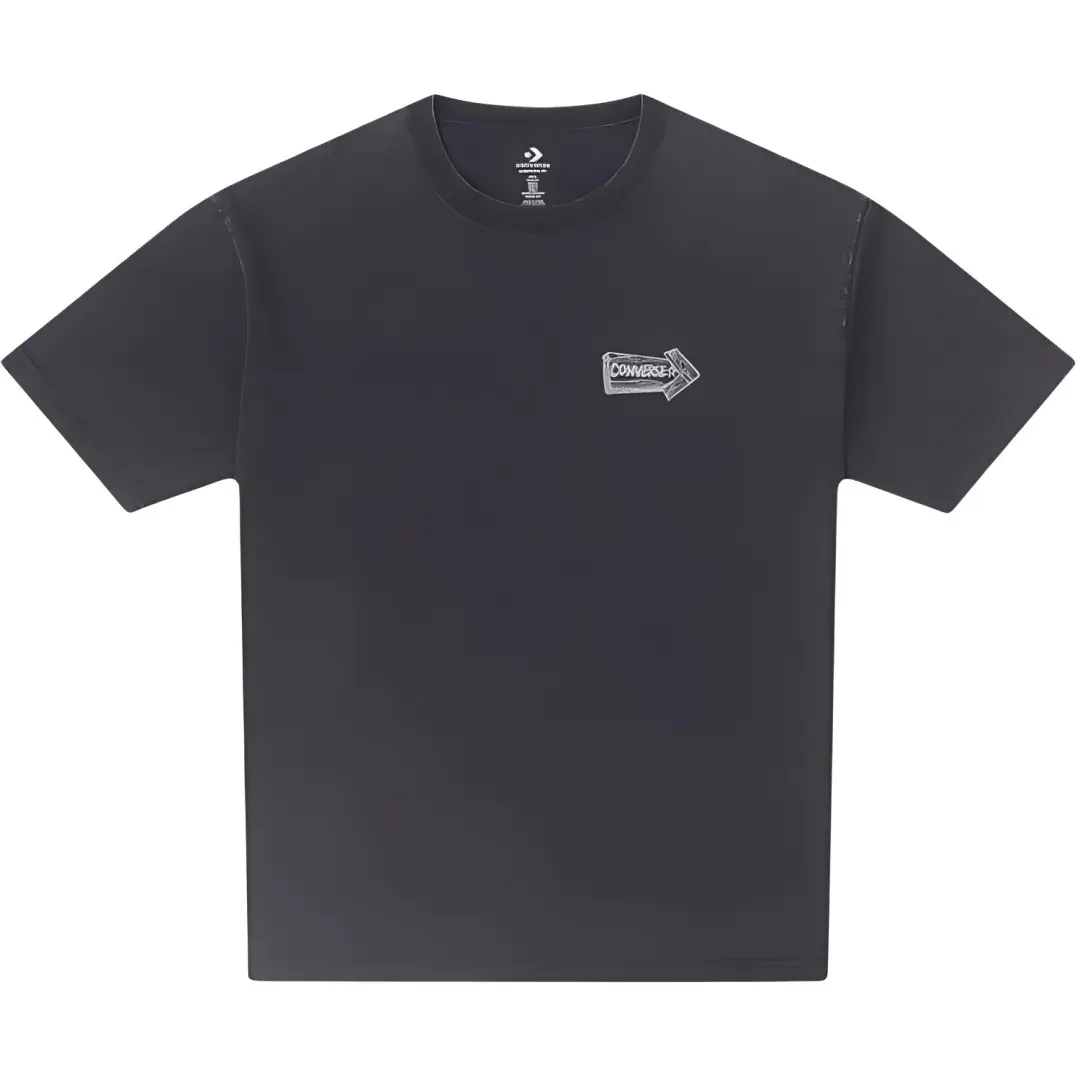 Converse T Shirts Men's Black Crew Neck Moderate Straight Fit
