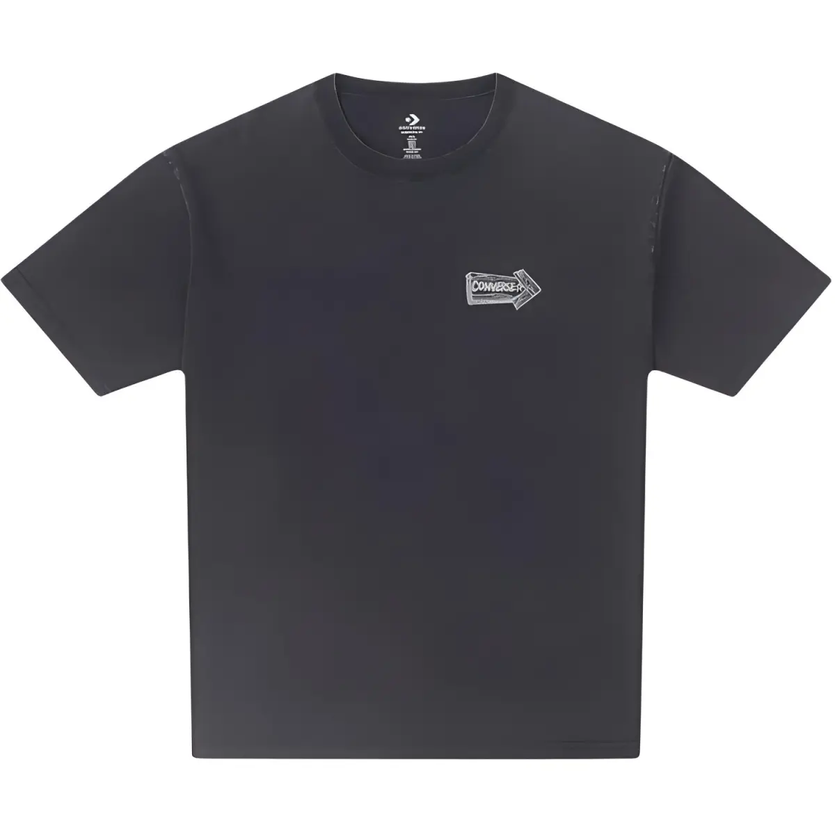 Converse T-Shirts Men's Black Crew Neck Moderate Straight Fit