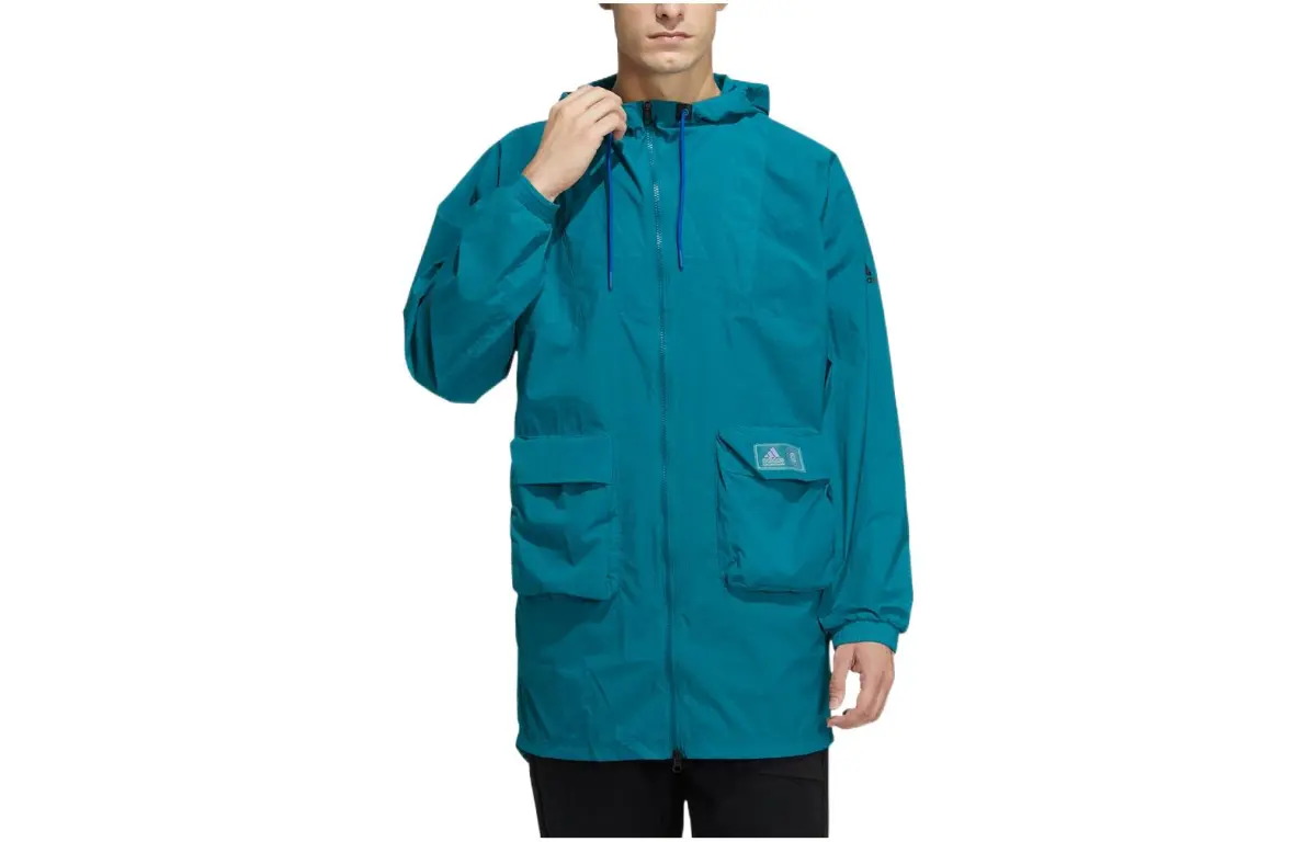 Adidas Jackets Men's Cyan Hooded Moderate Other
