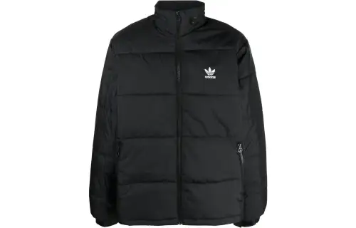 Adidas Originals Jackets Men's Black Stand Collar Moderate Other
