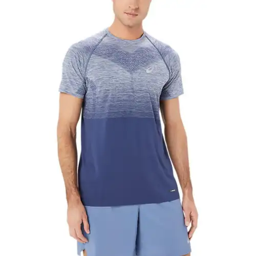 ASICS SEAMLESS SS TOP T Shirt Men's Denim Blue