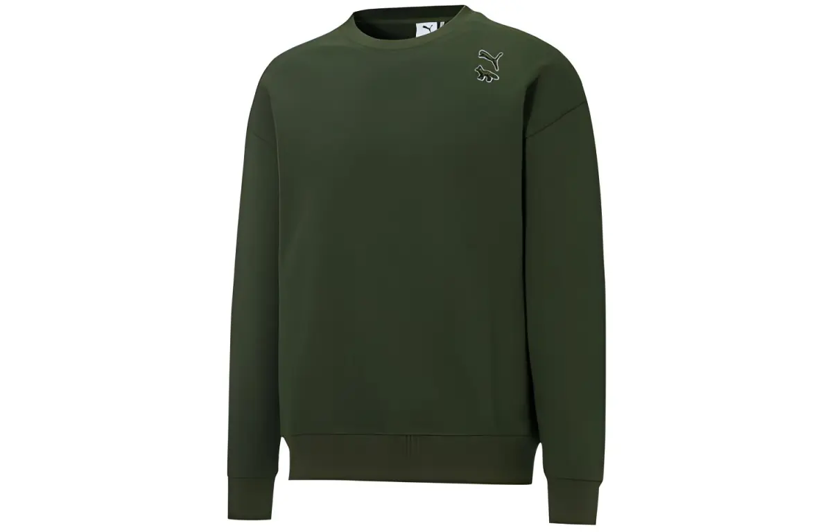 PUMA X Maison Kitsune Maison Kitsune Sweatshirts Unisex Green Crew Neck Moderate Other