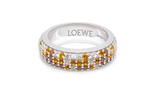 LOEWE 925 Sterling Silver Crystal Rings Unisex Silver