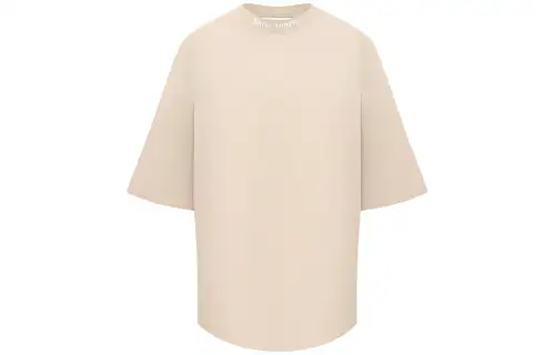 PALM ANGELS T Shirts Men's Khaki Crew Neck Moderate Straight Fit