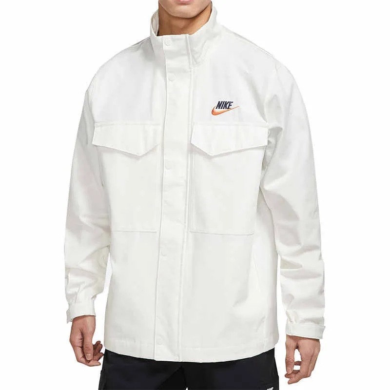 Nike Jackets Men's White Stand Collar Moderate Other