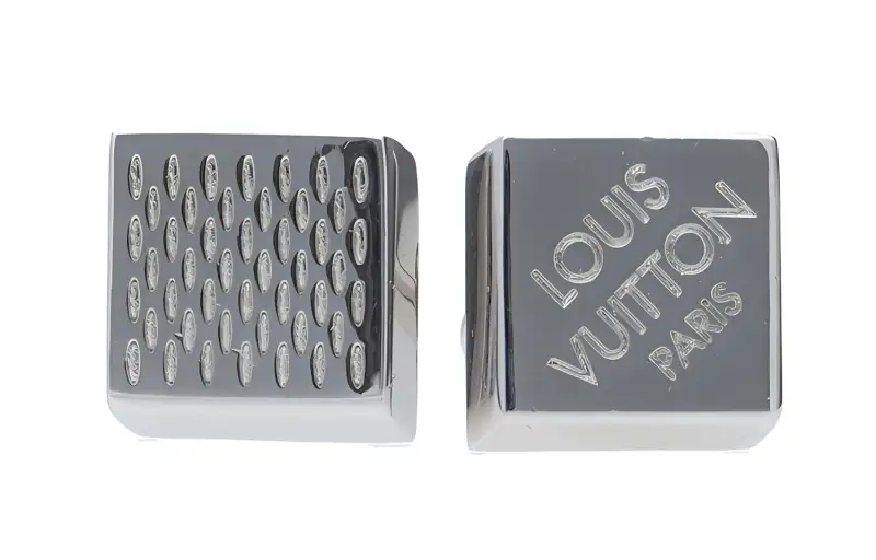 LOUIS VUITTON Damier Cufflinks Men's Silver